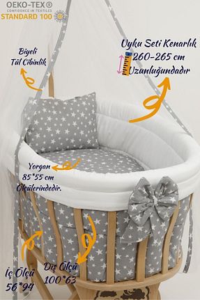 ست لحاف و روکش لحاف و روکش بالش کودک و نوزاد طوسی پنبه ای BebeK on For - کد 734375095