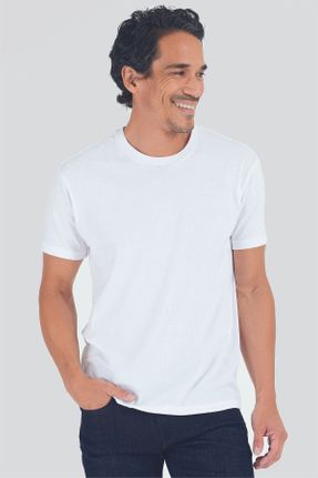 تی شرت سفید مردانه اسلیم فیت یقه گرد تکی بیسیک کد 833285674