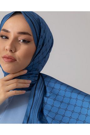 شال آبی زنانه ابریشم Silk Home - کد 841230009