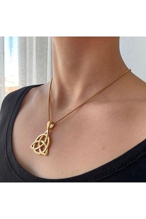 گردنبند استیل ( فولاد ) زرد زنانه استیل (فولاد) Yuka Dükkan - کد 364270696
