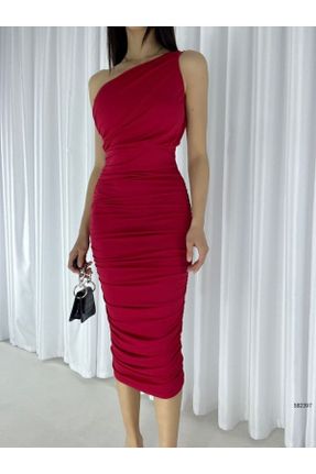 لباس قرمز زنانه بافتنی رگولار پارتی کد 671115660