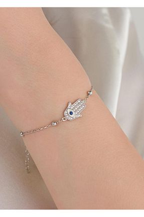 دستبند نقره آبی زنانه 925 عیار Tmt Silver - کد 841262881