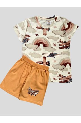 ست لباس راحتی بژ بچه گانه طرح دار elmas kids - کد 818856428