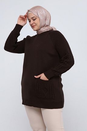 تونیک حجاب قهوه ای زنانه تریکو ilmek - کد 383676541
