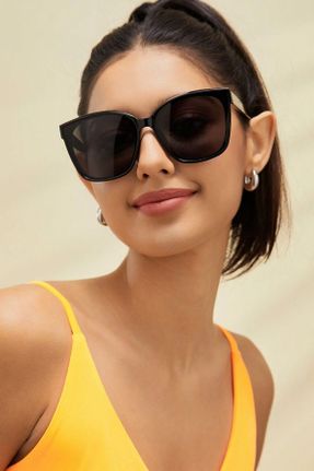 عینک آفتابی مشکی زنانه 65 UV400 فلزی کد 835483458