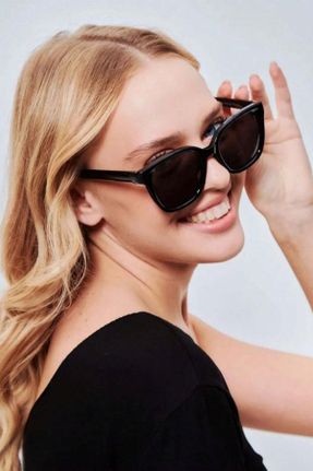 عینک آفتابی مشکی زنانه 53 UV400 گرد کد 746115911