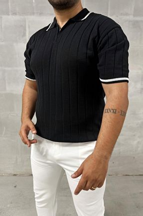 تی شرت مشکی مردانه اسلیم فیت یقه گرد تکی بیسیک کد 841334577