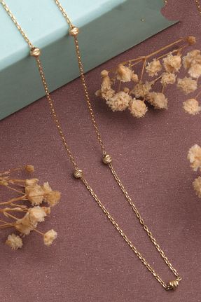 گردنبند طلا طلائی زنانه 14 عیار goldberia - کد 841448942