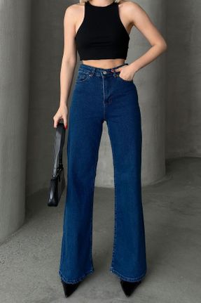 شلوار جین آبی زنانه پاچه اسپانیولی لیکرا اسلیم استاندارد کد 819030061