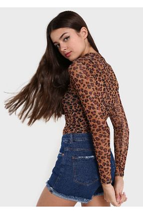 بادی قهوه ای زنانه یقه دوچرخه Oresse - کد 816760570