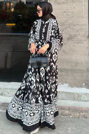 لباس مشکی زنانه اورسایز بافتنی ویسکون کد 841348777