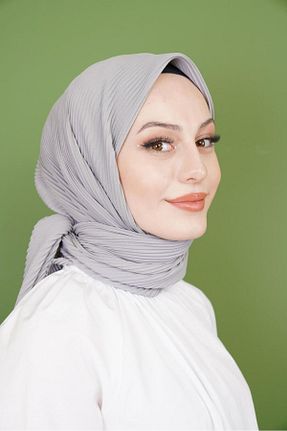 روسری طوسی پلی استر Hint İpek - کد 744393244