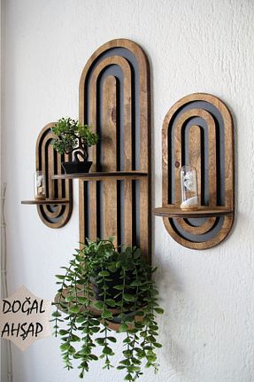 قفسه دیواری قهوه ای 20 cm Dekorza - کد 841262787
