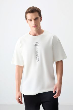 تی شرت نباتی مردانه رگولار یقه گرد پنبه - پلی استر تکی بیسیک کد 808523704