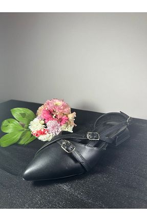 کفش پاشنه بلند کلاسیک مشکی زنانه چرم مصنوعی ayaktrendi - کد 841519885