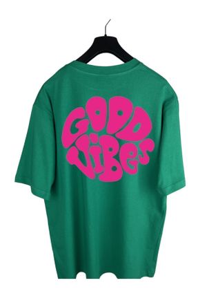 تی شرت سبز زنانه راحت تکی کد 826299904