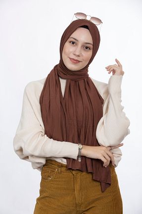 شال قهوه ای زنانه پنبه پلی استر Diella - کد 375997069