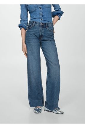 شلوار جین آبی زنانه پاچه رگولار استاندارد کد 792913335