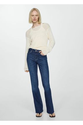 شلوار جین آبی زنانه پاچه رگولار استاندارد کد 788443459