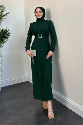 لباس مجلسی سبز زنانه آستین استاندارد رگولار کد 830421459