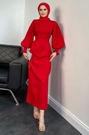 لباس قرمز زنانه رگولار بافتنی پلی استر کد 824521575