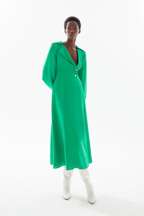 لباس سبز زنانه بافتنی گلوژ آستین-بلند کد 666208552