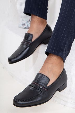 کفش کلاسیک مشکی مردانه چرم طبیعی پاشنه کوتاه ( 4 - 1 cm ) پاشنه ضخیم کد 336080531