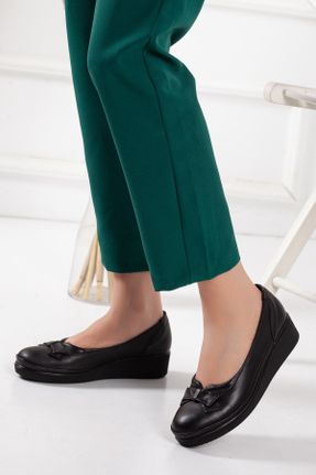 کفش کژوال مشکی زنانه چرم طبیعی پاشنه کوتاه ( 4 - 1 cm ) پاشنه ساده کد 100490586