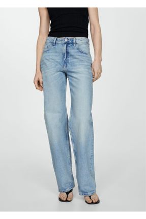 شلوار جین آبی زنانه پاچه رگولار استاندارد کد 790609891