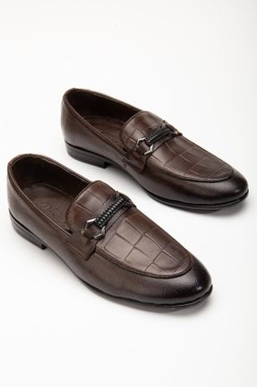 کفش کلاسیک قهوه ای مردانه چرم طبیعی پاشنه کوتاه ( 4 - 1 cm ) پاشنه ضخیم کد 826540437