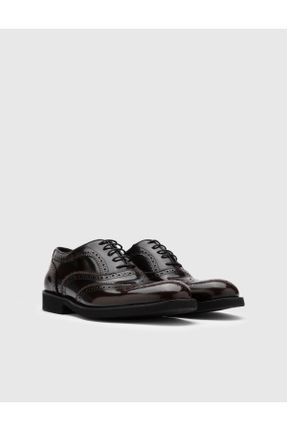 کفش کژوال زرشکی مردانه چرم طبیعی پاشنه کوتاه ( 4 - 1 cm ) پاشنه ساده کد 771237824