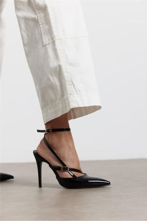 کفش پاشنه بلند کلاسیک مشکی زنانه چرم مصنوعی پاشنه ساده پاشنه بلند ( +10 cm) کد 797232015