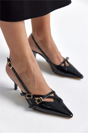 کفش پاشنه بلند کلاسیک مشکی زنانه چرم مصنوعی پاشنه ساده پاشنه متوسط ( 5 - 9 cm ) کد 796436155
