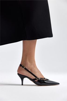 کفش پاشنه بلند کلاسیک مشکی زنانه چرم مصنوعی پاشنه ساده پاشنه متوسط ( 5 - 9 cm ) کد 796436155