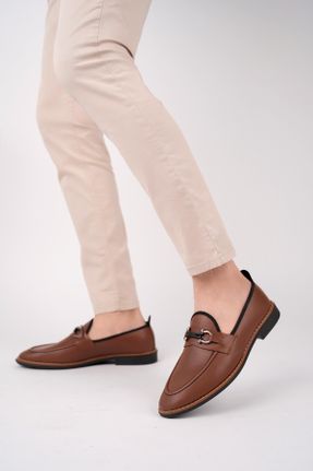کفش کلاسیک قهوه ای مردانه چرم مصنوعی پاشنه کوتاه ( 4 - 1 cm ) پاشنه ساده کد 35818457