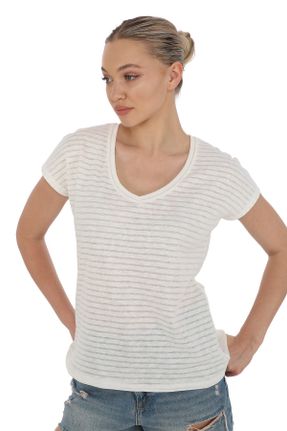 تی شرت نباتی زنانه یقه هفت پنبه (نخی) طراحی کد 835693791