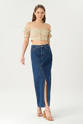 دامن آبی زنانه پارچه CROSS JEANS - کد 839631049