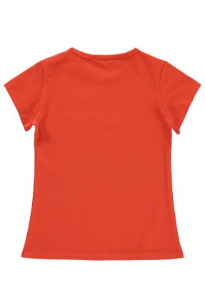 تی شرت نارنجی بچه گانه رگولار یقه گرد تکی کد 820187688