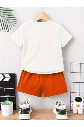 تی شرت نارنجی بچه گانه رگولار یقه گرد تکی پوشاک ورزشی کد 841307514