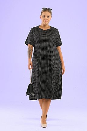 لباس مشکی زنانه ویسکون سایز بزرگ بافتنی کد 721622555