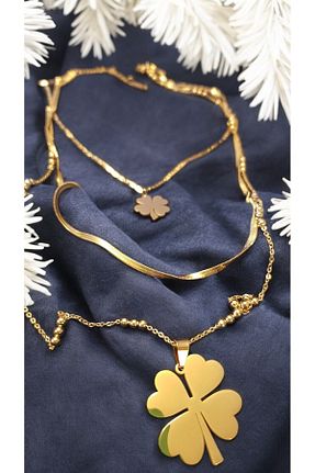 گردنبند استیل ( فولاد ) طلائی زنانه استیل (فولاد) neslim designer - کد 840754061