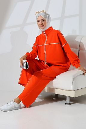 ست بالاتنه و پائین تنه حجاب نارنجی زنانه Relaxed Mihran Butik - کد 841049605