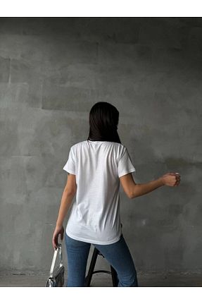 تیشرت سفید زنانه رگولار REMENY - کد 841281571