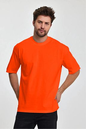 تیشرت سایز بزرگ نارنجی مردانه تکی FUWEAR - کد 841448451