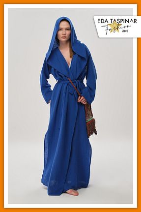 کیمونو و کافتان آبی زنانه بافتنی Eda Taşpınar - کد 809074880