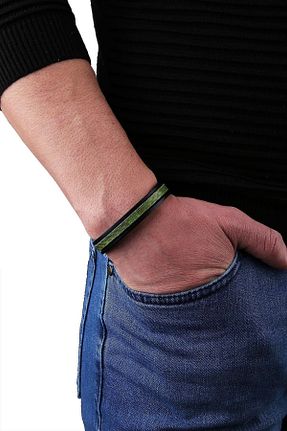 دستبند جواهر مشکی مردانه چرم Kravatkolik - کد 106898046