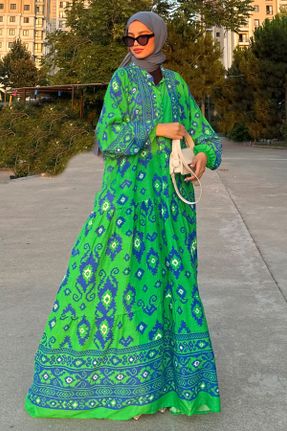 لباس سبز زنانه اورسایز بافتنی ویسکون کد 841347302