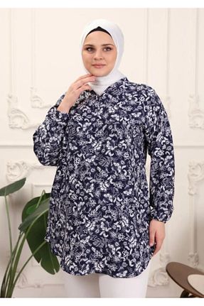 تونیک سایز بزرگ سرمه ای زنانه بافتنی volkitolki - کد 841349041