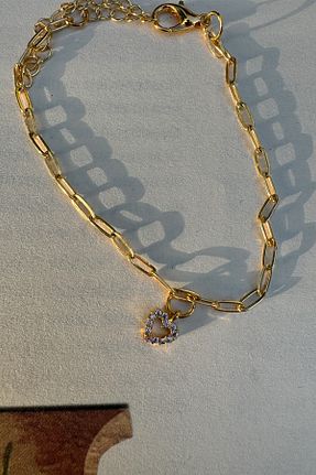 دستبند جواهر آبی زنانه روکش طلا M Miel - کد 841460727