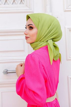 روسری سبز پلی استر Hint İpek - کد 744393277